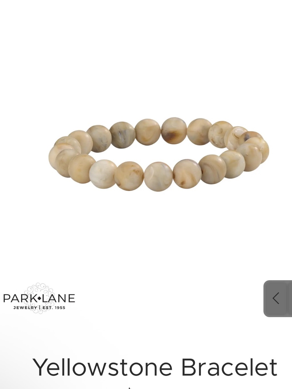 Park Lane Yellowstone Cream Marbled Bead Stretch Bracelet